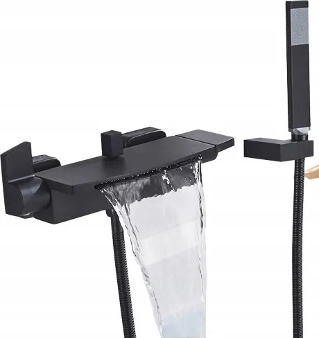 Kád csaptelep Fekete Falra Szerelhető vízesés