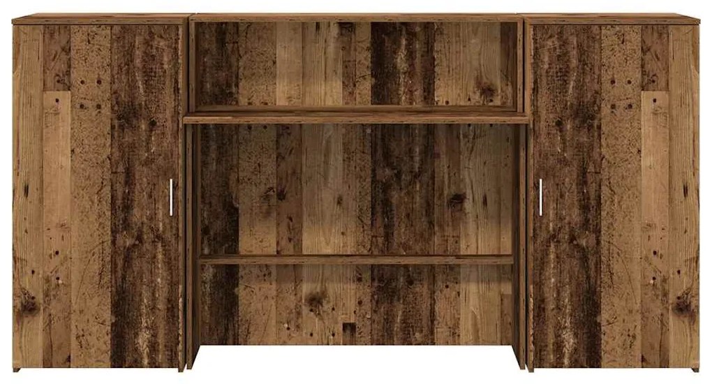 recepciós pult antik fa 200x50x103,5 cm szerelt fa