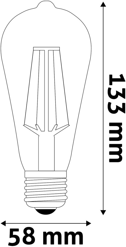 Avide LED Filament ST57 7W Fényerőszabályzós Borostyán E27 WW 2500K