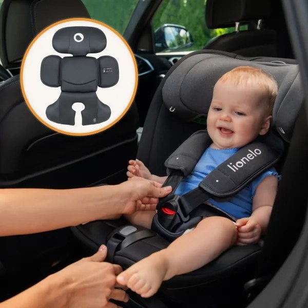 Lionelo - Forgatható autósülés alappal BASTIAAN i-Size 40-150 cm Grey Stone