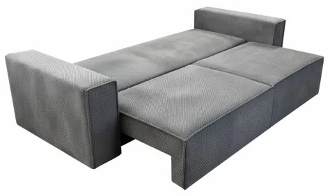 RONDA szürke, kihúzható háromüléses kanapé tárolóval