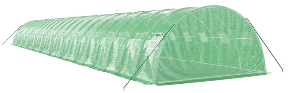 zöld acélvázas melegház 88 m² 22 x 4 x 2 m