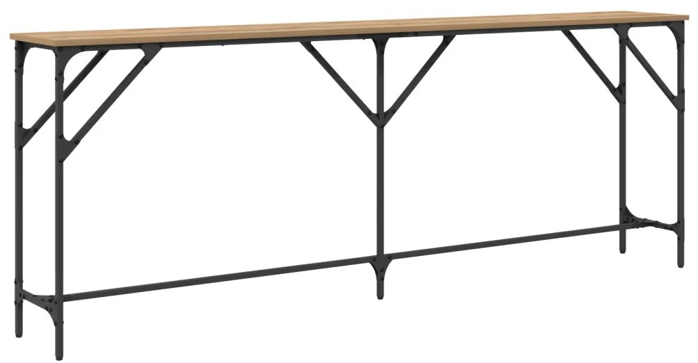 Konzolasztal Tömör tölgy 200x29x75 cm Műszaki fa