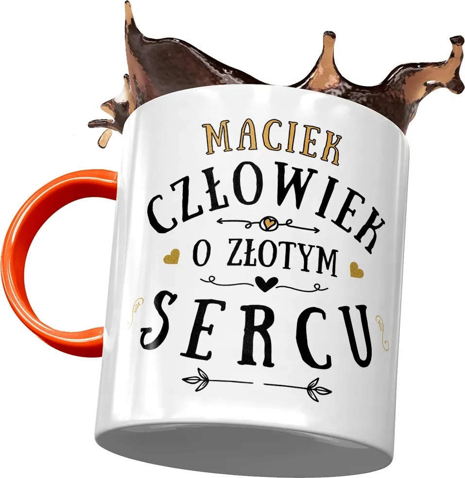 Narancssárga bögre Mátyás Férj Kolléga Nyomtatott Fotóval