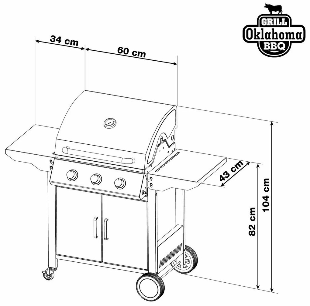 G21 Oklahoma BBQ Premium Line gázgrill 3 égő + redukciós szelep ingyen