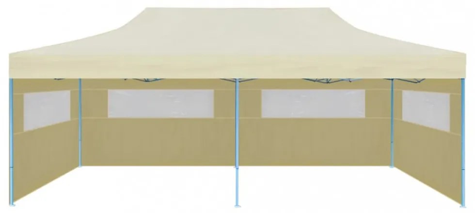 krémszínű összecsukható pavilon 3 x 6 m
