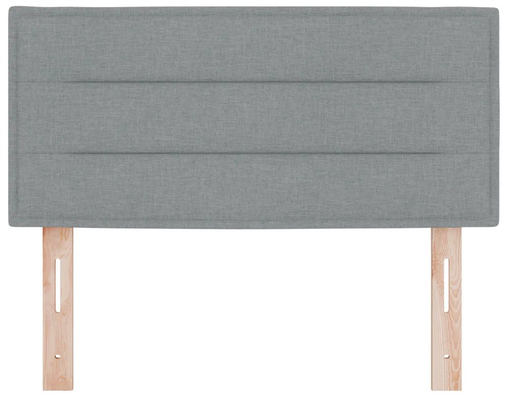 LED ágytámla LED -es lámpákkal Világosszürke 90 cm szövet