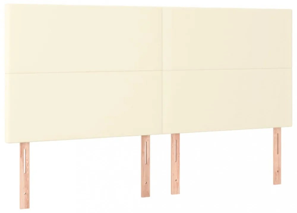 krémszínű műbőr rugós ágy matraccal 200 x 200 cm