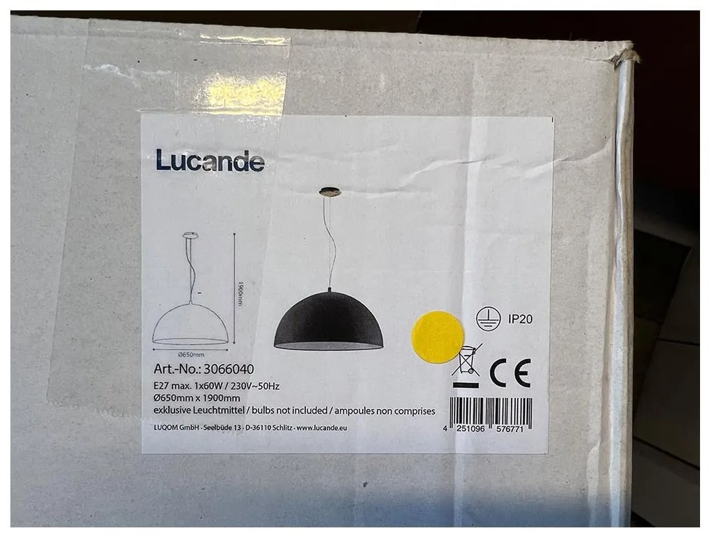 Lucande - Csillár zsinóron MALEO 1xE27/60W/230V