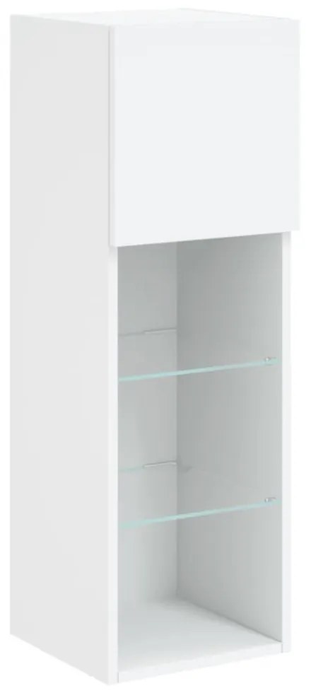 vidaXL 4 darab fehér szerelt fa fali TV-bútor LED-del