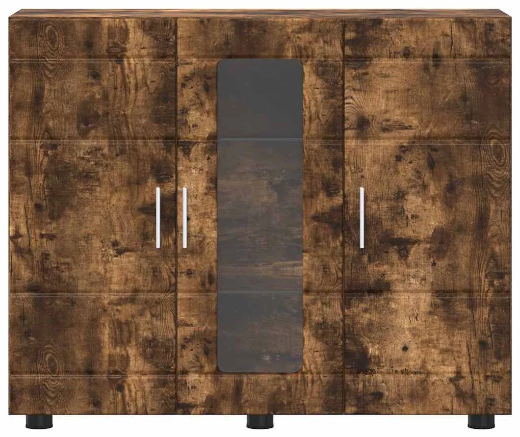 Széf polcokkal ajtóval Füstölt tölgy 55.5 x 29 x 100 cm Faanyag