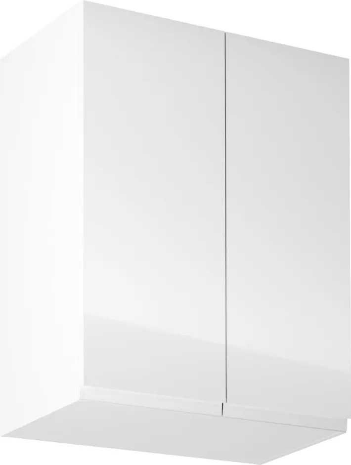 Felsőszekrény, fehér/fehér extra magasfényű, AURORA G602F