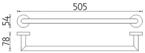 NIMCO UN 13046A-26 - Fali törölközőtartó UNIX 51 cm fényezett króm