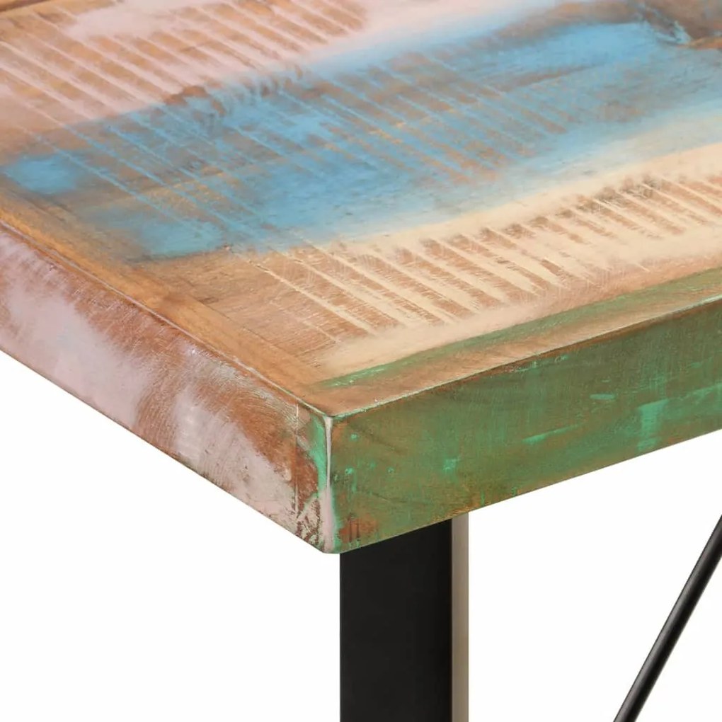 Tömör újrahasznosított fa és vas bárasztal 150 x 70 x 107 cm