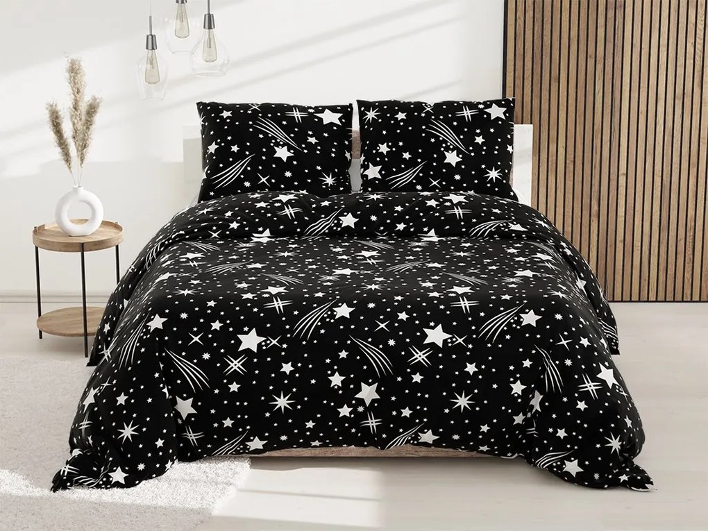 NIGHT SKY fekete pamut ágyneműhuzat