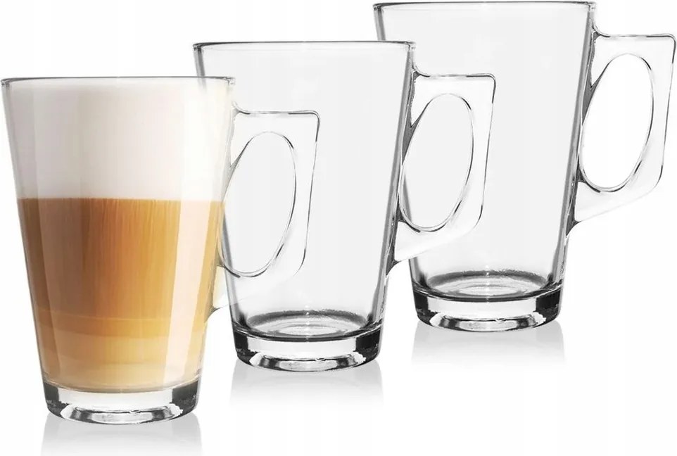 3x Kávés Poharak Latte Teák Meleg Hideg Italok Pohár Szett