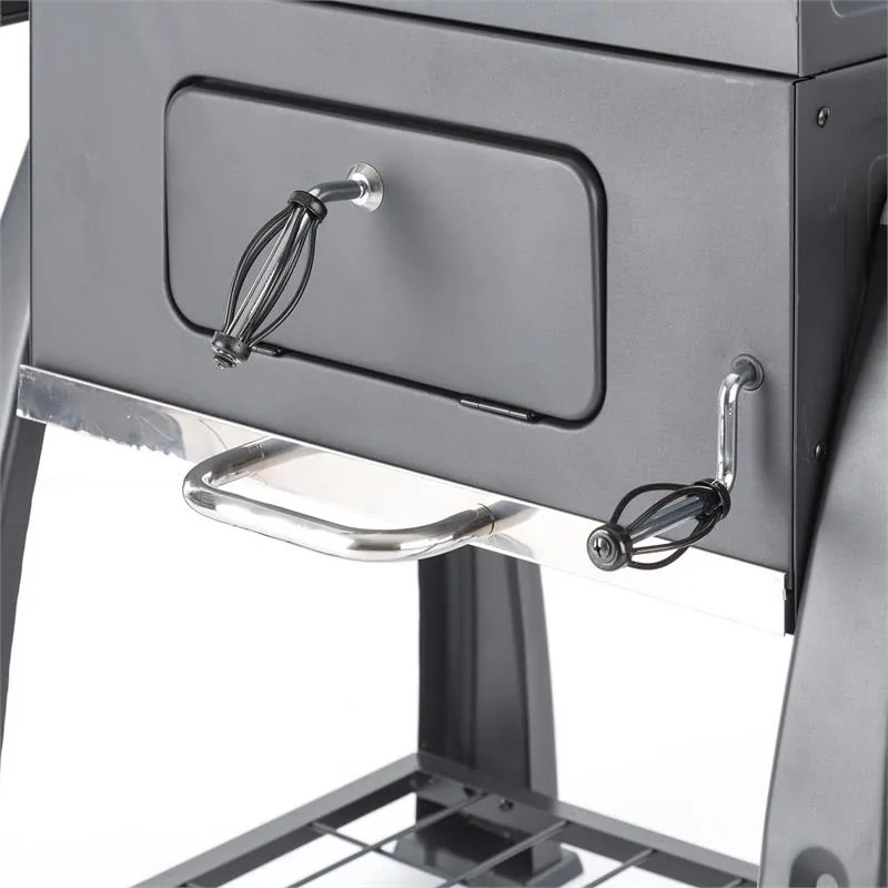 Bigfoot faszenes grillező, füstölő, BBQ grill, 55 x 40 cm, acél, fekete