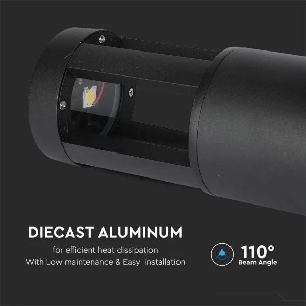 LED Kültéri lámpa LED/10W/230V 25cm 6400K IP65 fekete