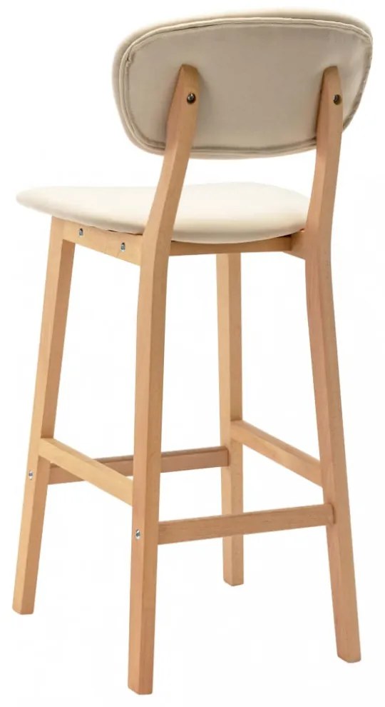 vidaXL 2 db krémszínű szövet bárszék