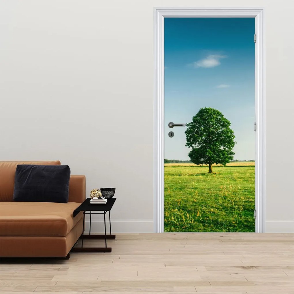 Fotótapéta ajtóra - Fa a réten (95x205cm)