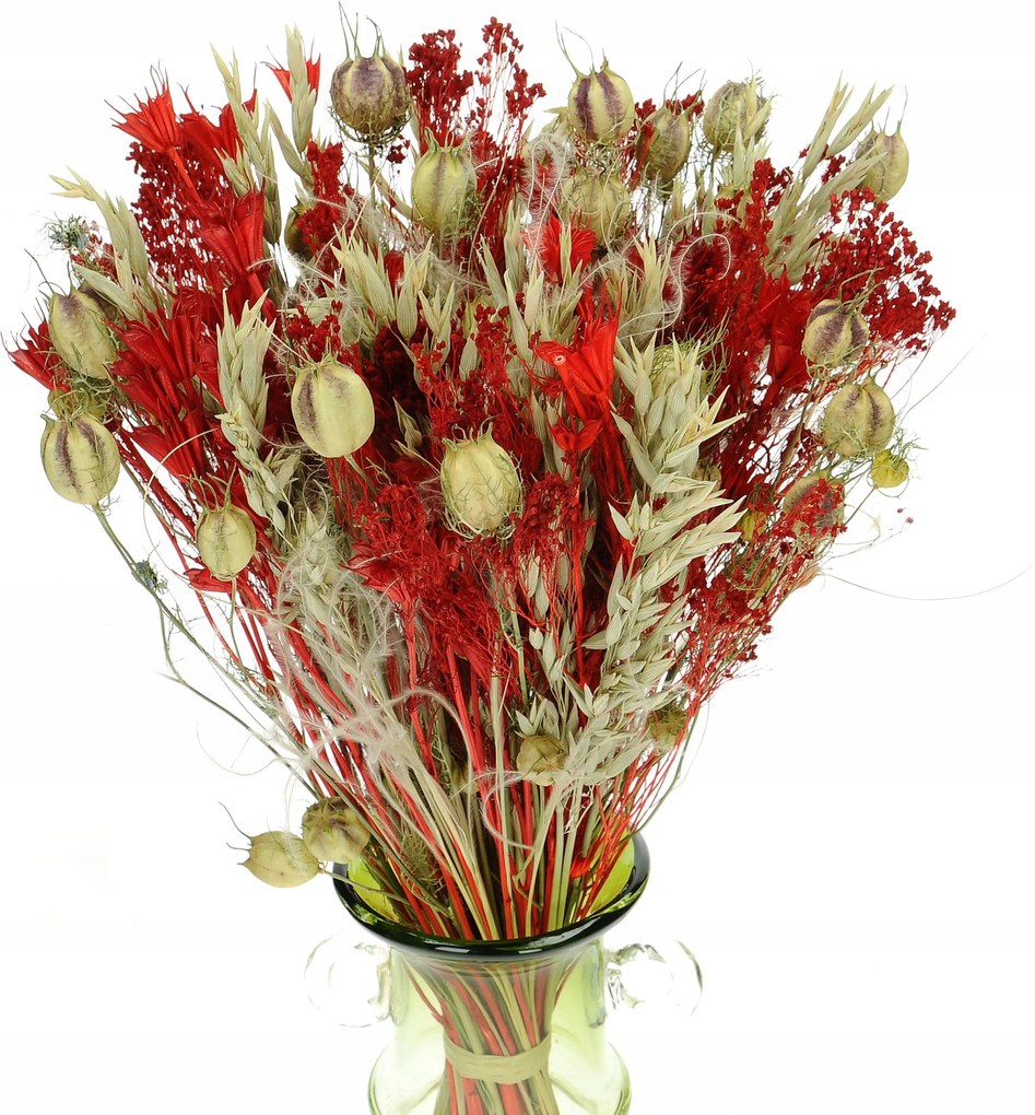 Szárított virágokból készült csokor vázába és ajándékba "Szenvedély" száraz csokor