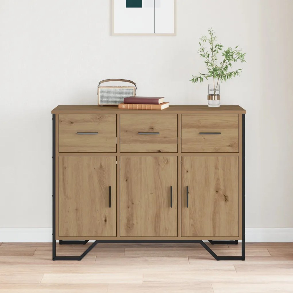 Sideboard Artisan Oak 97x32,5x74,5 cm Szerelt Fa