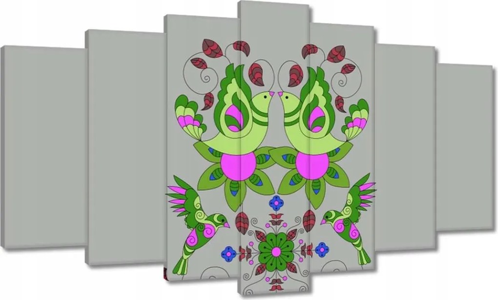 Vászonkép 140x80 Zöld madarak Horgász