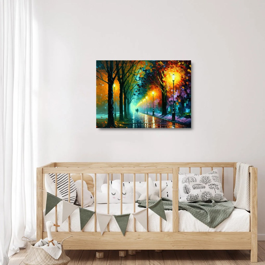 Üveg kép - Éjszakai séta (70x50 cm)