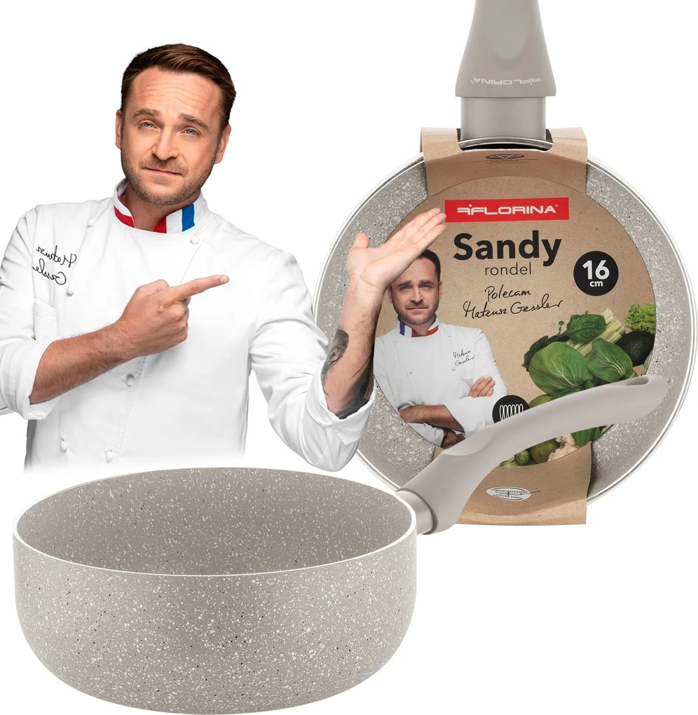 Serpenyő Edény Kő Tapadásmentes Sandy 16cm Indukciós