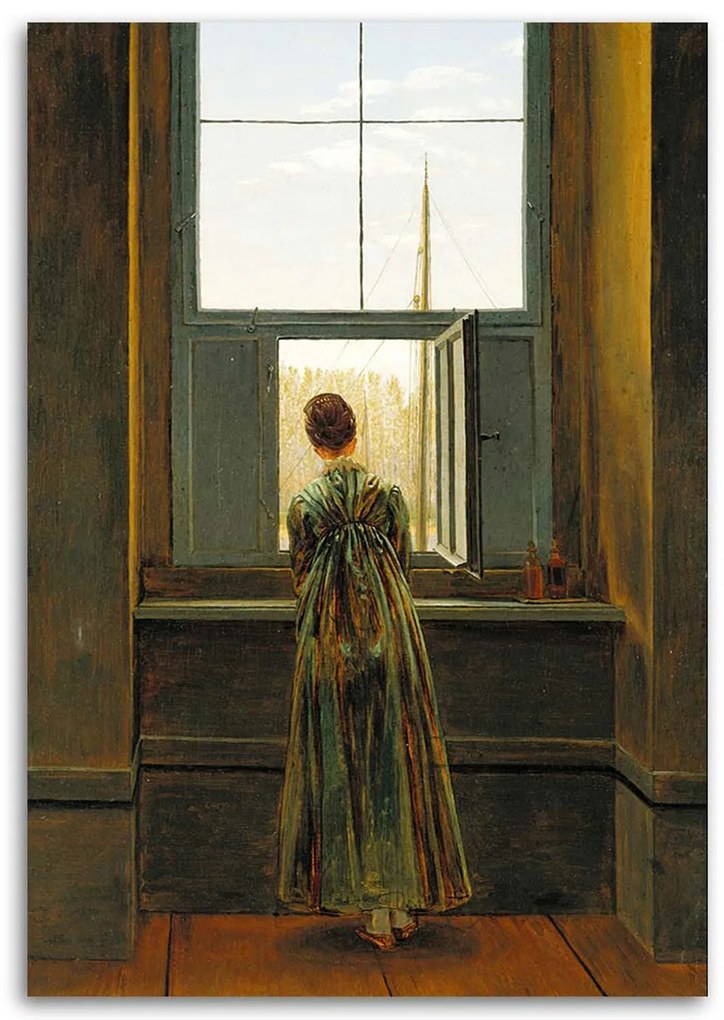 Gario Vászonkép No az ablaknál - Caspar David Friedrich, reprodukció Méret: 80 x 120 cm