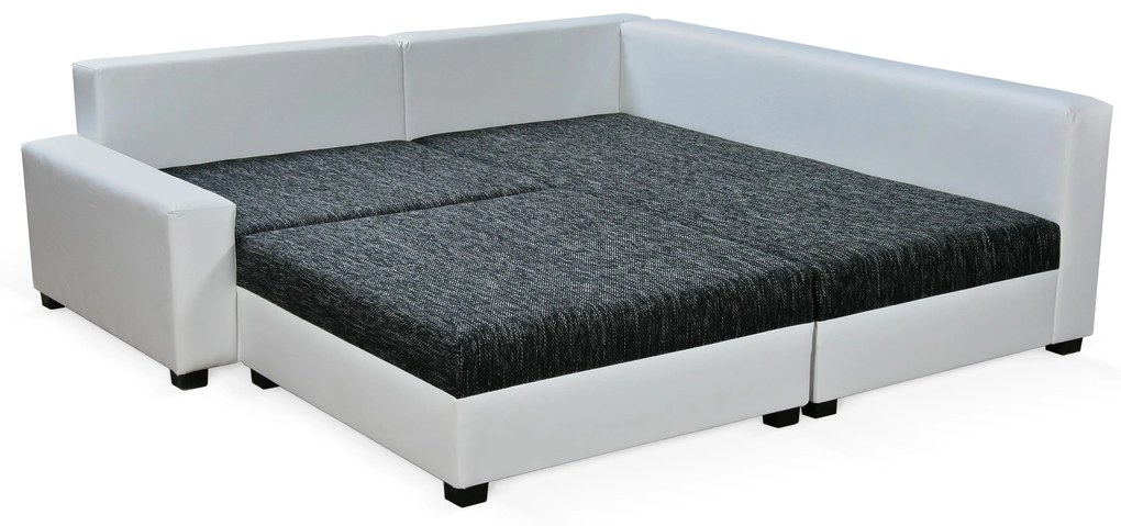 Sarokkanapé Monica (bézs + fehér) (taburettel) (J). 616018