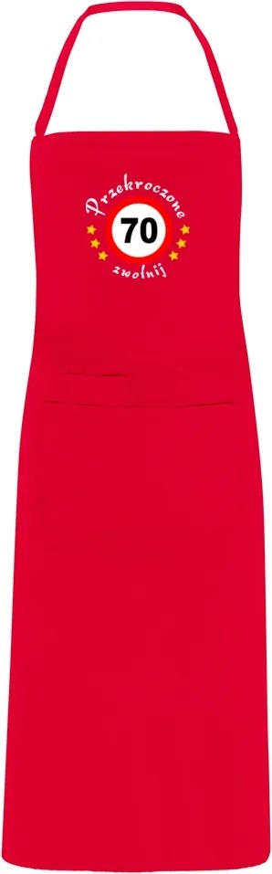 Konyhai kötény hímzéssel ajándék 70. születésnapra 70-es hímzés
