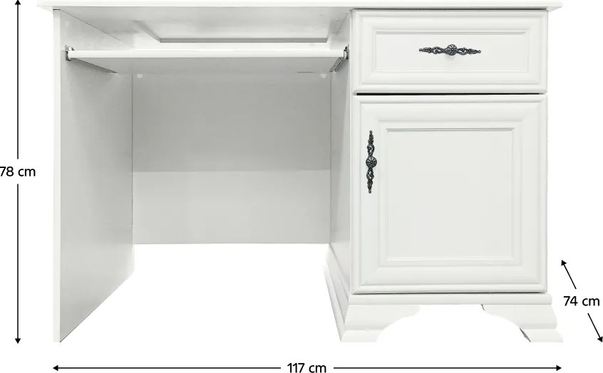 PC-asztal, alpesi fehér, KENTAK BIU1D1S