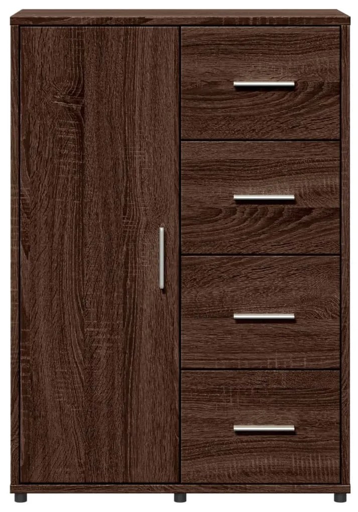 barna tölgy színű szerelt fa tálalószekrény 60 x 31 x 84 cm