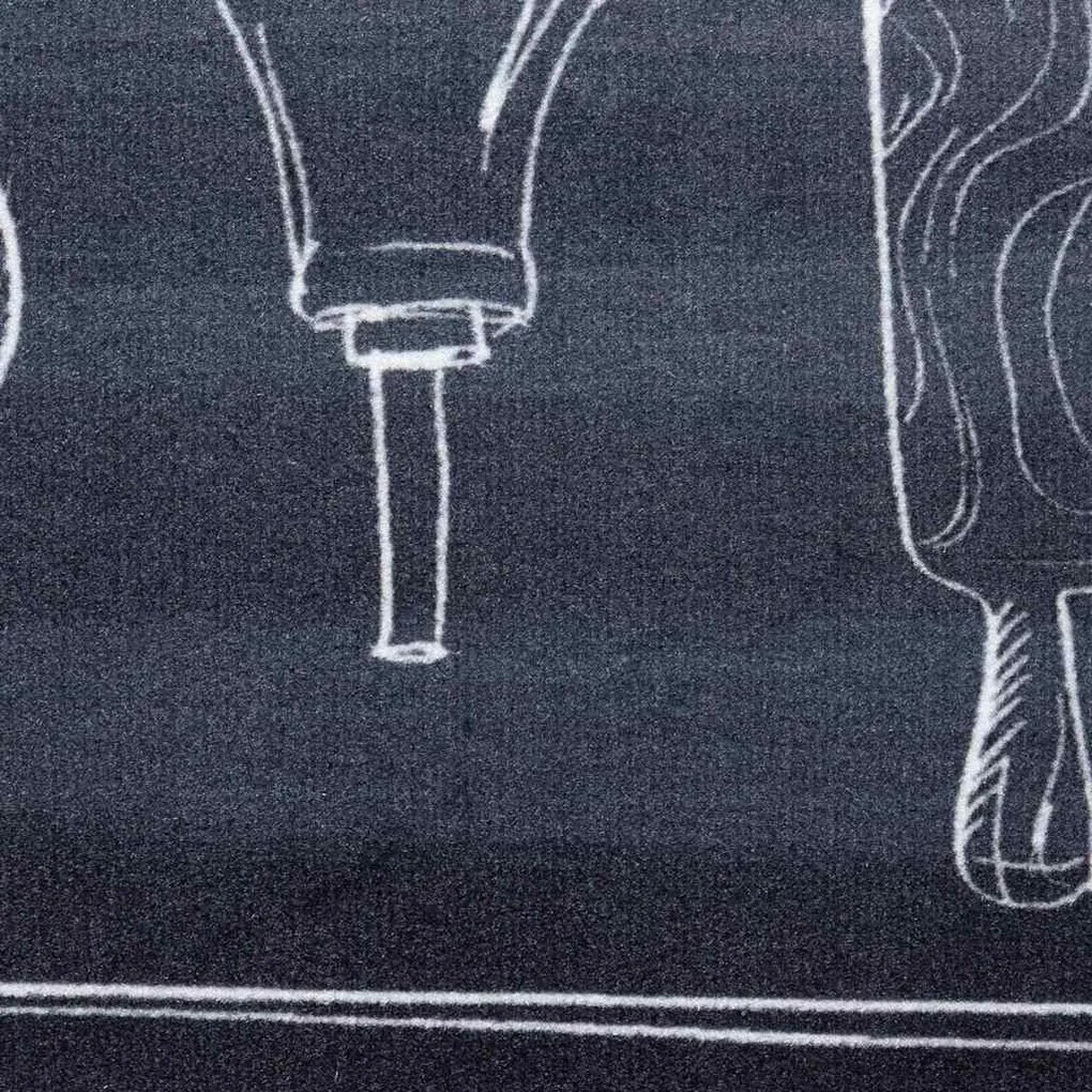 Konyhai szőnyeg Toile Fekete 150 x 45 cm Bársony