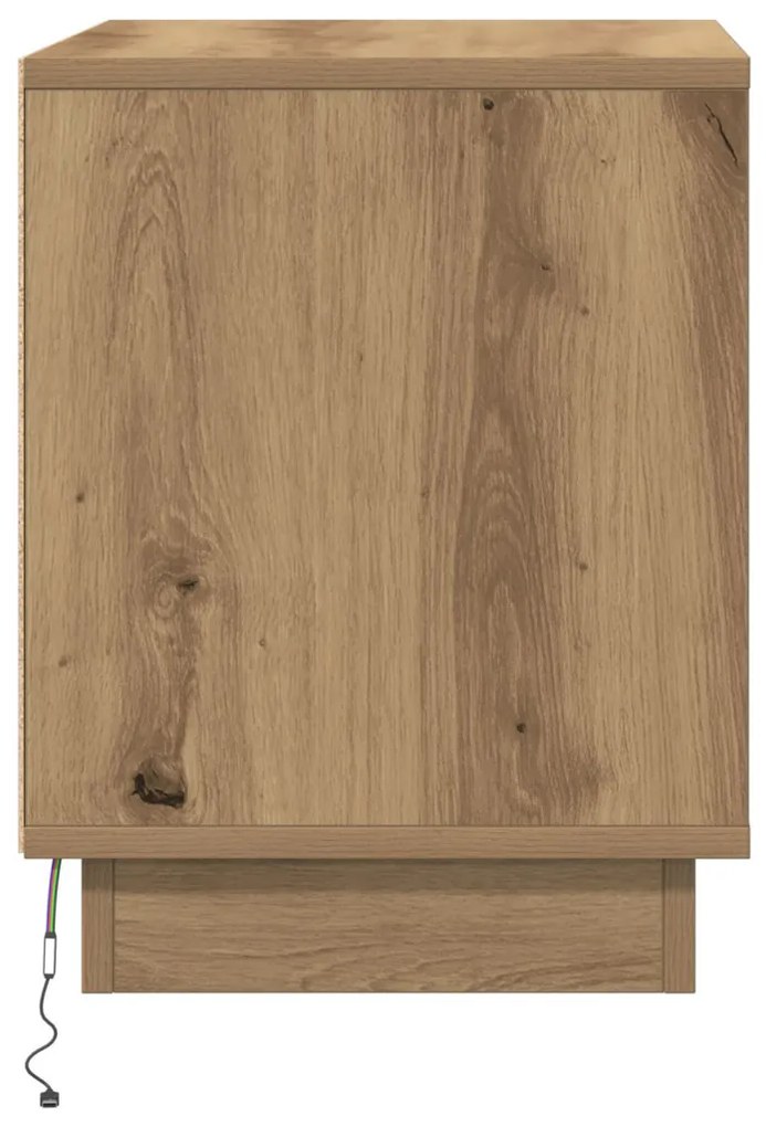 Éjjeli Szekrények LED világítással 2 db Mesterséges tölgy 44 x 34.5 x 45 cm