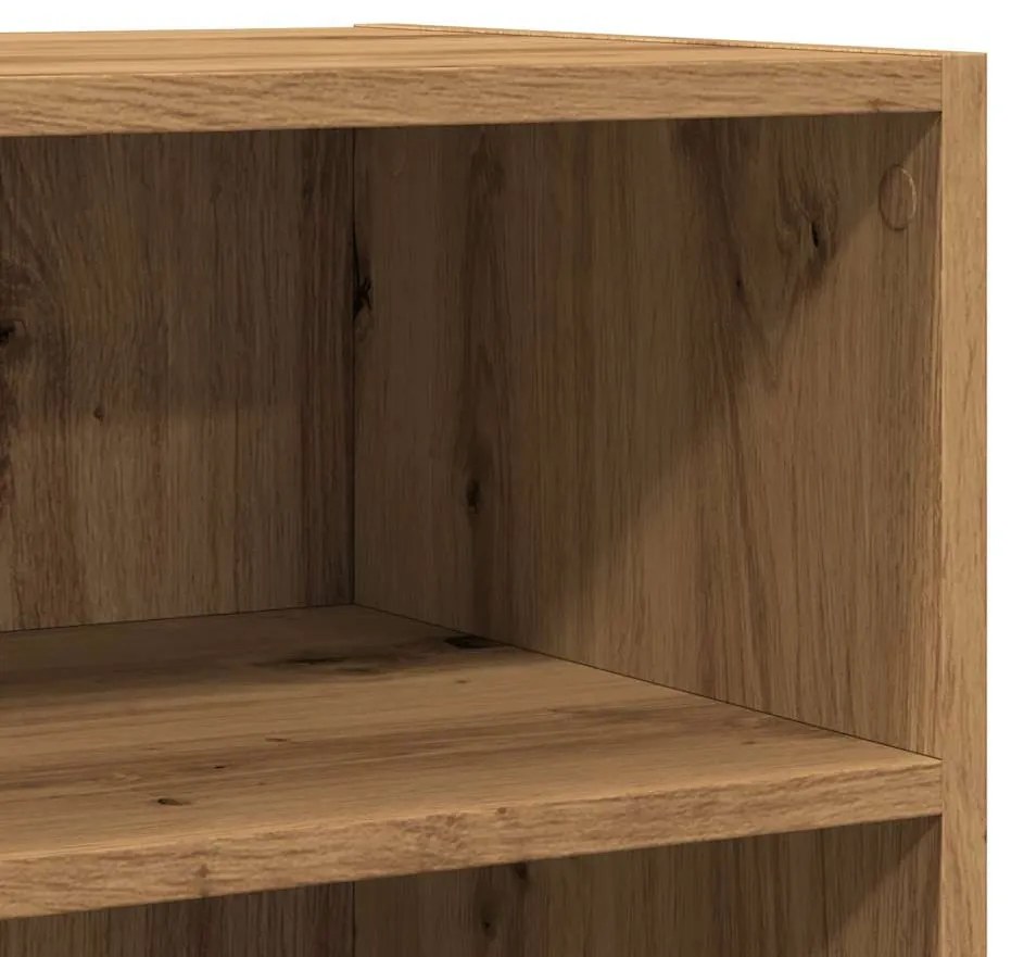 kézműves tölgy színű szerelt fa tálalószekrény 57 x 35 x 70 cm