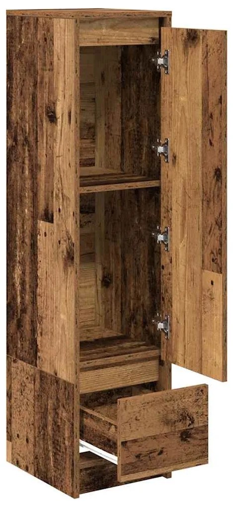 antik fa színű szerelt fa magasszekrény 29,5x34x119,5 cm