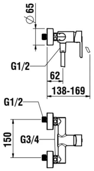 LAUFEN H3310810041311 - LUA zuhanyszett csapteleppel, magasfényű króm