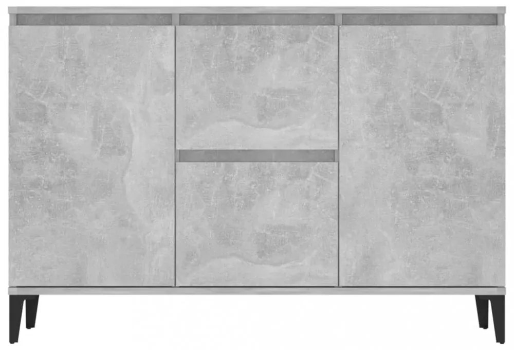 betonszürke szerelt fa tálalószekrény 102 x 35 x 70 cm