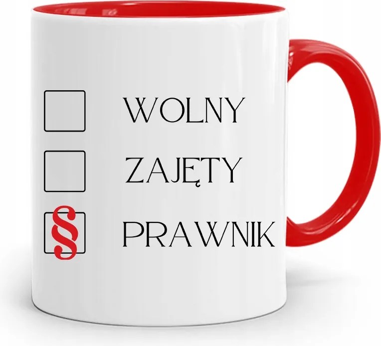 Piros Ügyvéd Bögre Szabad Elfoglalt Ügyvéd fényképes nyomtatással