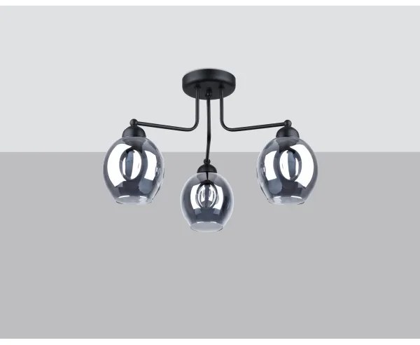 Sollux SL.1144 - Csillár rúdon FILLAN 3xE27/60W/230V fekete