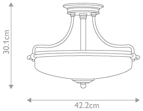 Elstead QZ-GRIFFIN-SFS-AN - GRIFFIN 3xE27/100W/230V mennyezeti lámpa, matt króm
