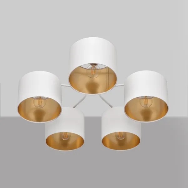 Felületre szerelhető csillár ALBA 5xE27/15W/230V fehér/arany