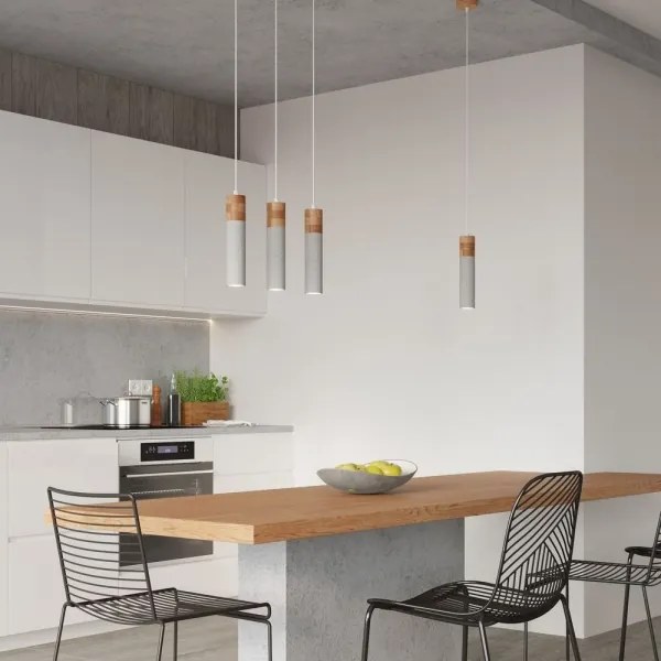 Sollux SL.0965 - Csillár zsinóron ZANE 1xGU10/40W/230V beton/fa