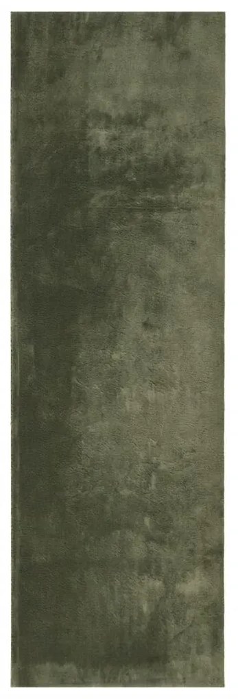 HUARTE erdőzöld rövid szálú puha és mosható szőnyeg 80 x 250 cm