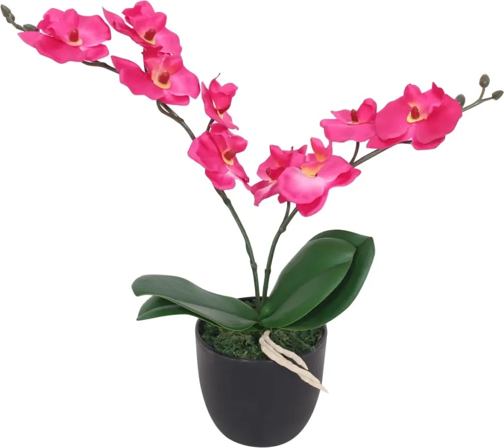 vidaXL műorchidea virágcseréppel 30 cm piros