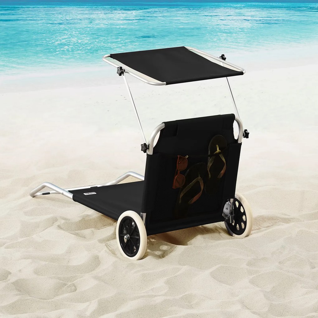 Deuba Kreta alumínium napozóágy - fekete