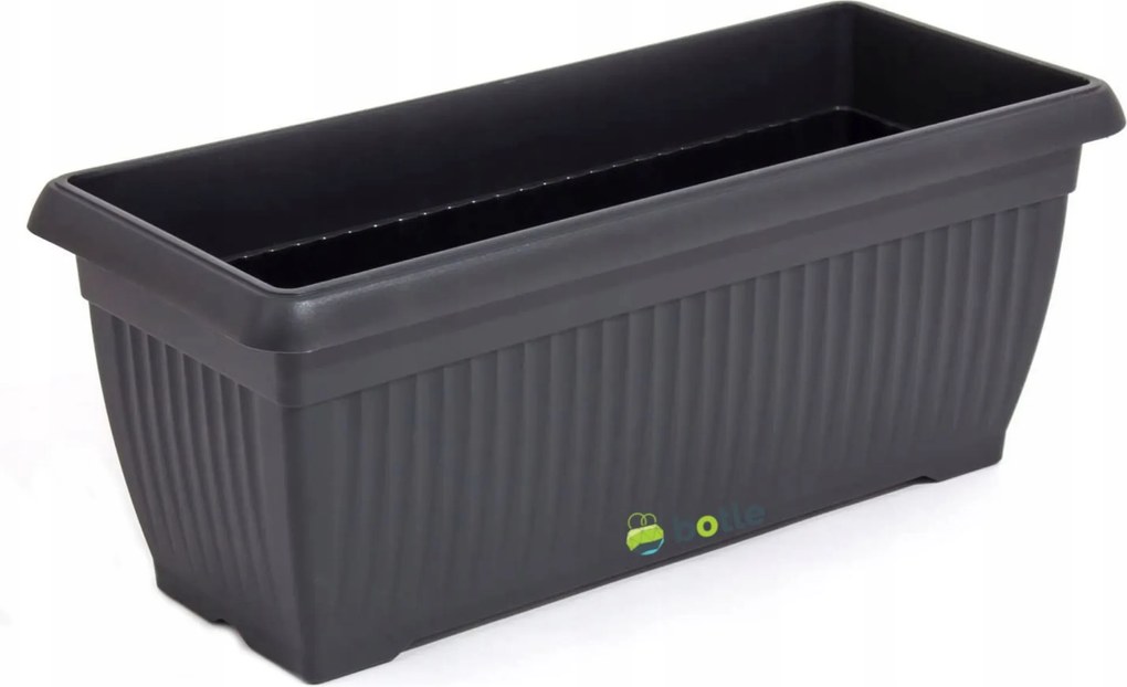 Virágtartó láda antracit erkély terasz 33cm x 80cm hagyományos nagy