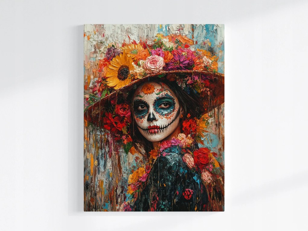 Poszter Portré La Catrina Santa Muerte Folk Mexikó 60x80